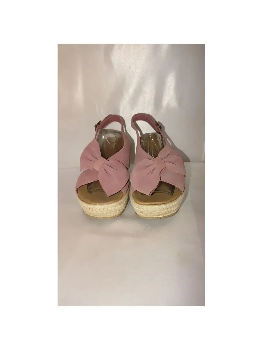 SKECHERS Luxe Foam Suede Brit Trippin Bow Espadrilles Size 8M